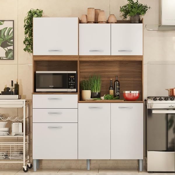 Armário de Cozinha Harmonia Demobile - 6 Portas e 2 Gavetas