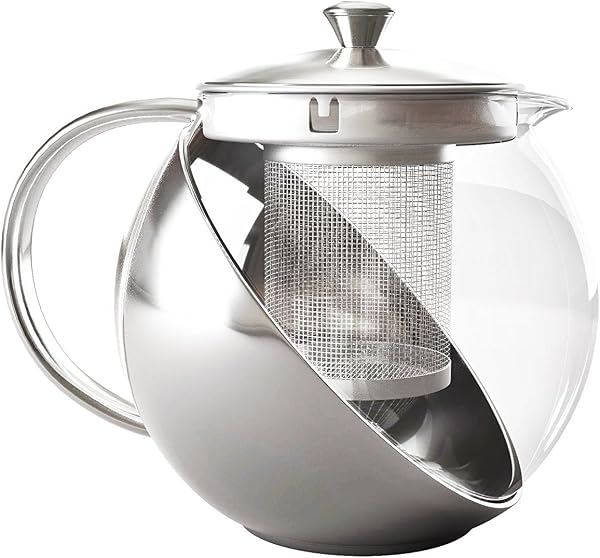 Bule para Chá em Vidro e Inox com Infusor 700 ml