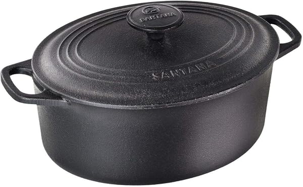 Caçarola Oval de Ferro Fundido Santana 4 L (com Tampa de Ferro)