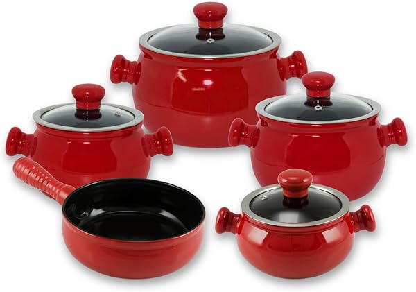 Conjunto de Panelas de Cerâmica Ceraflame Premiere Joy 5 Peças (Pomodoro)