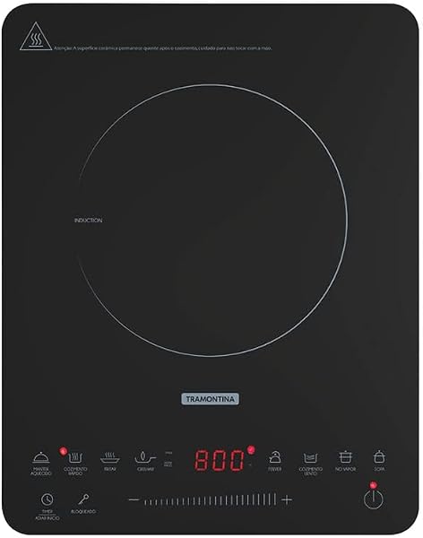 Cooktop Portátil por Indução Tramontina Slim Touch 9471413 1 Boca Preto