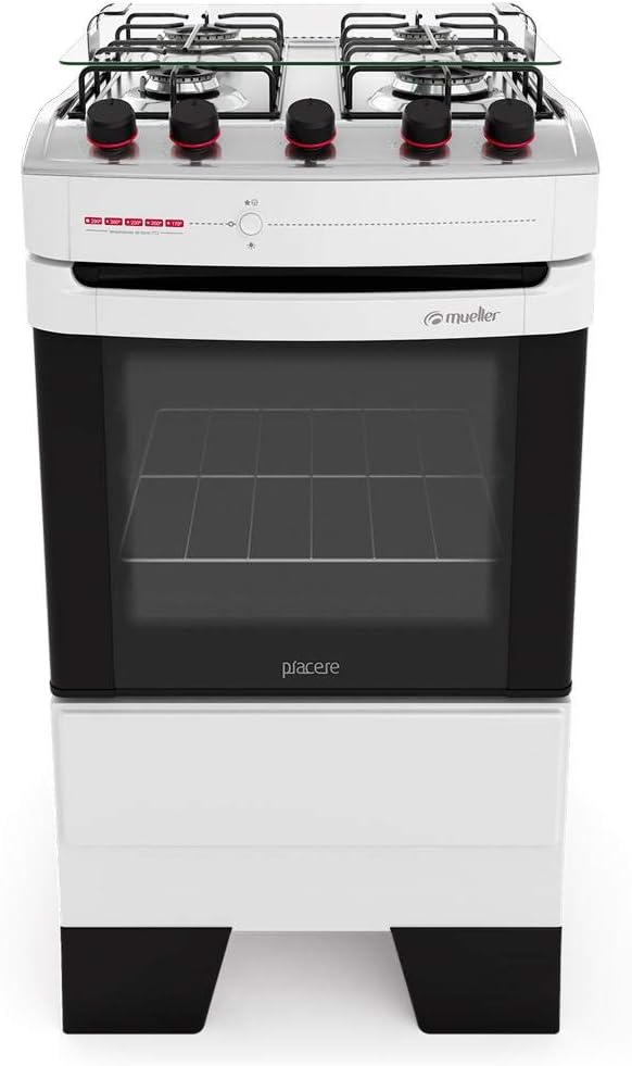 Fogão Mueller 4 Bocas Piacere Branco com Acendimento Automático