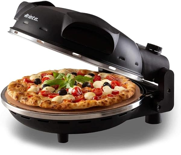 Forno de Pizza Elétrico Ariete 917 com Pedra Refratária 1200W 400°C Preto