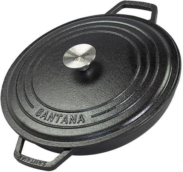 Frigideira Sautoir Santana Ferro Fundido com Tampa de Ferro 24 cm