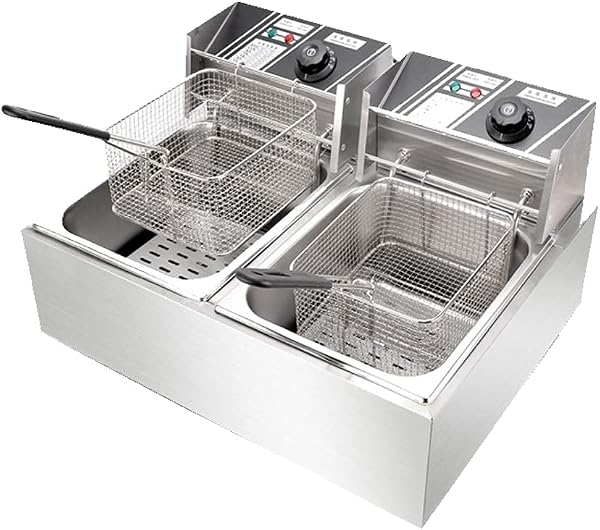 Fritadeira Elétrica 2 Cubas Aço Inox 10 Litros 3600W 110V