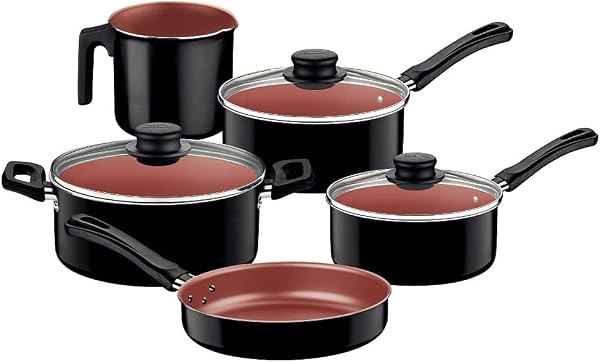 Jogo de Panelas Tramontina Caribe Antiaderente Starflon Max 5 Peças Preto