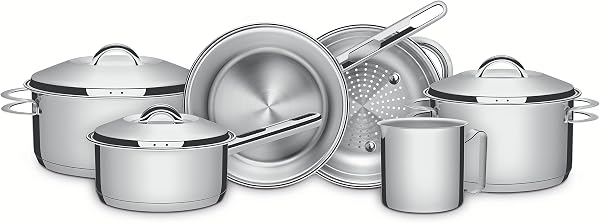 Jogo de Panelas Tramontina Solar Aço Inox Fundo Triplo 6 Peças