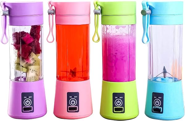 Mini Liquidificador Portátil Shake Juice Cup USB com 6 Lâminas