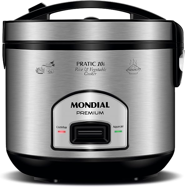 Panela Elétrica de Arroz Mondial Pratic Rice 10i PE-42-10X (Inox)