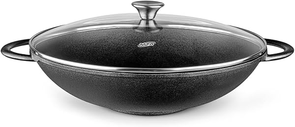 Wok MTA Ferro Fundido com Tampa de Vidro nº 36 — 6,0 L